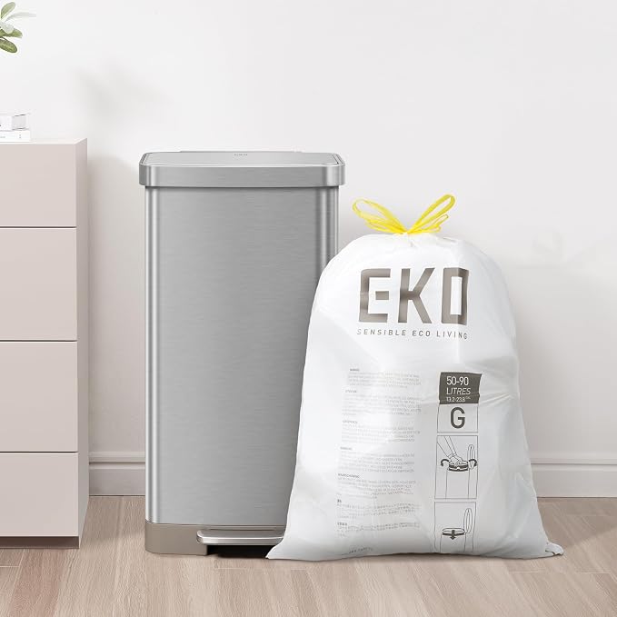 EKO 21 Gallon / 50-90 Liter, Extra-Strong Unscented Garbage Bags, Easy-Dispense - Image 3