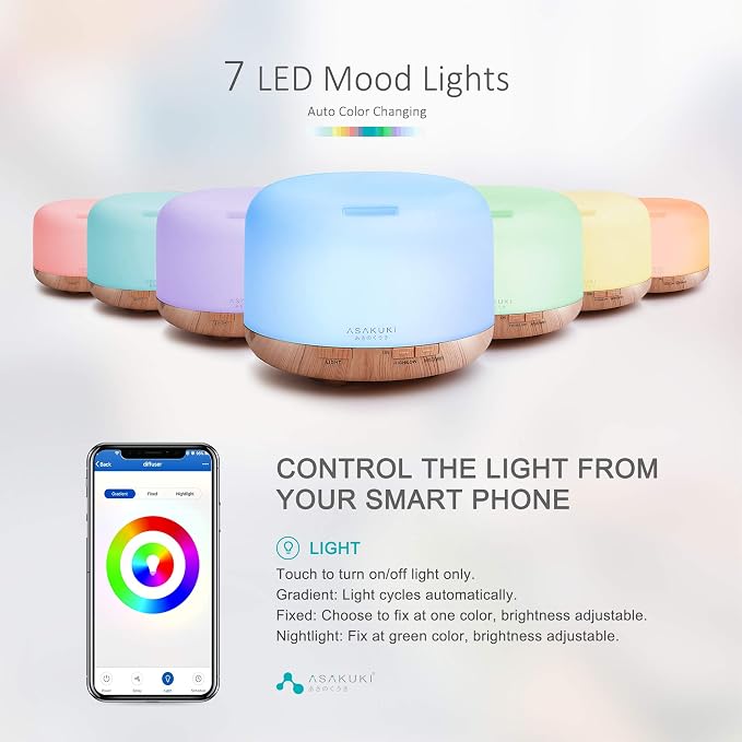 ASAKUKI Smart Wi-Fi Essential Oil Diffuser, 500ml App Control Humidifier | - Image 3