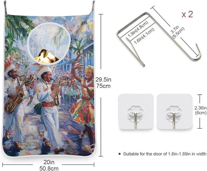 1PC Hanging Laundry Hamper Bag Over the Door Laundry Hamper Wall Hamper Large - Image 3