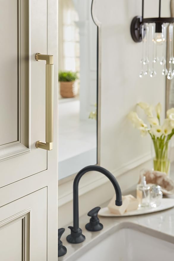 Amerock Ballard 6-5/16 inch (160mm) Center-to-Center Golden Champagne Cabinet Pull, BP37645BBZ