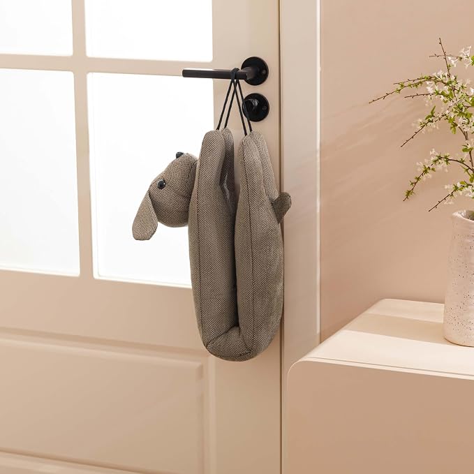 habibee Door Draft Stopper, Weighted Noise Blocker 42 in Coffee Dog | Robust - Image 3