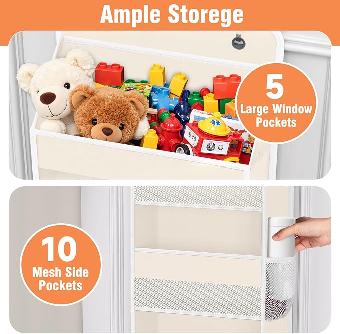Over The Door Organizer Storage Large Capacity Hanging Bedroom Storage | 5 - Image 4