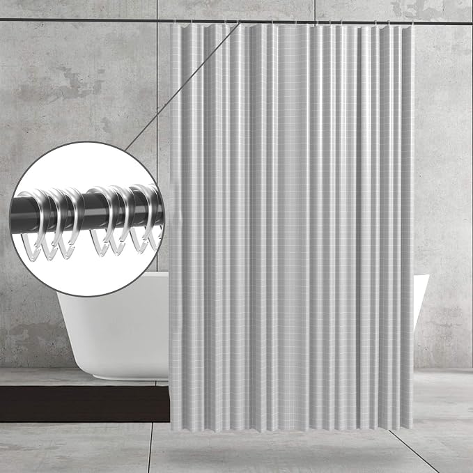Top-spring Clear Shower Curtain Hooks 12Pcs Drop Shaped Hooks - Image 6
