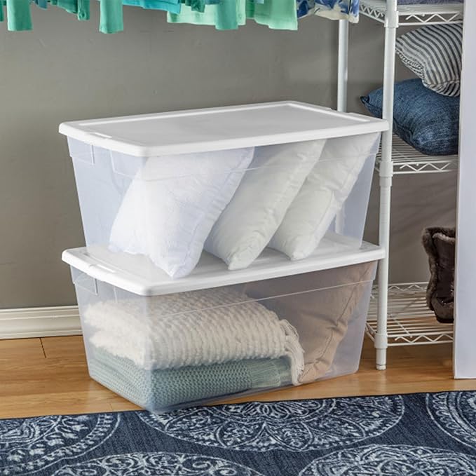 Sterilite Storage Box, Stackable Clear Plastic Bins, 90 Quart - Image 6