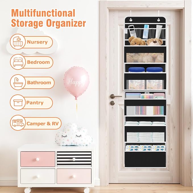 Over The Door Organizer Storage Large Capacity Hanging Bedroom Storage | 6 - Image 6