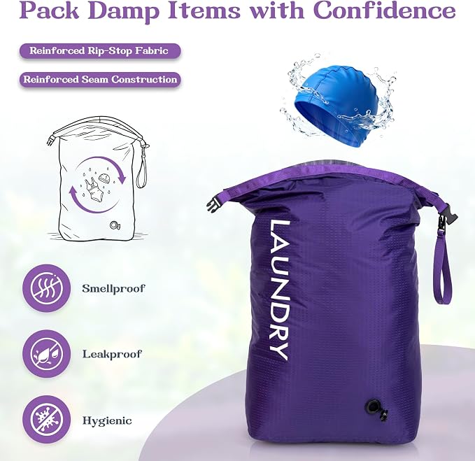 Travel Laundry Bag, Vacuum Compression Dirty Clothes Travel Bag - Image 3