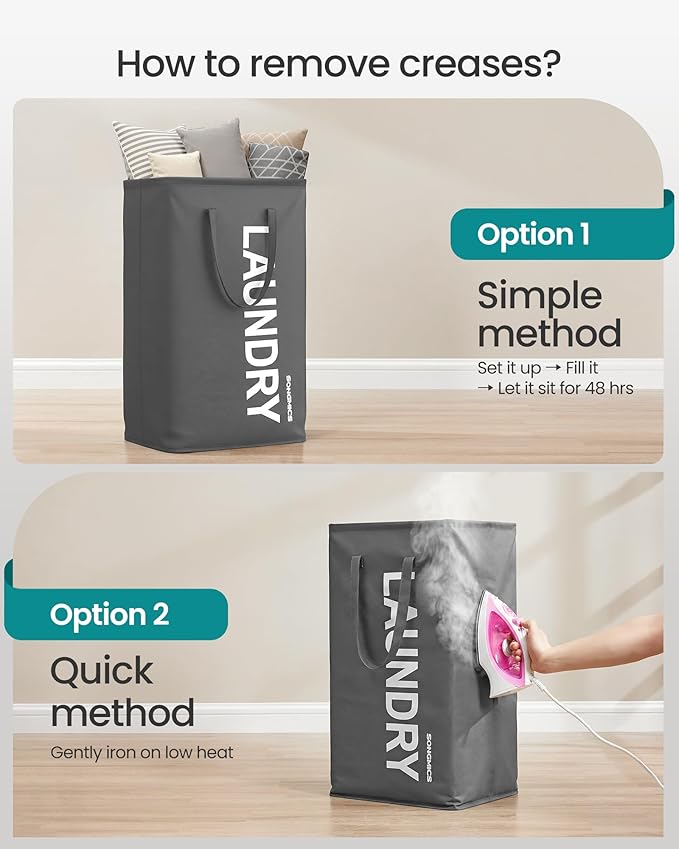 SONGMICS Laundry Hamper, 80 L Foldable Laundry Basket - Image 6