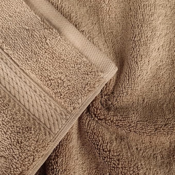 SUPERIOR Egyptian Cotton Ultra Plush & Absorbent, 3 Piece Set, Latte | Quick Dry - Image 4