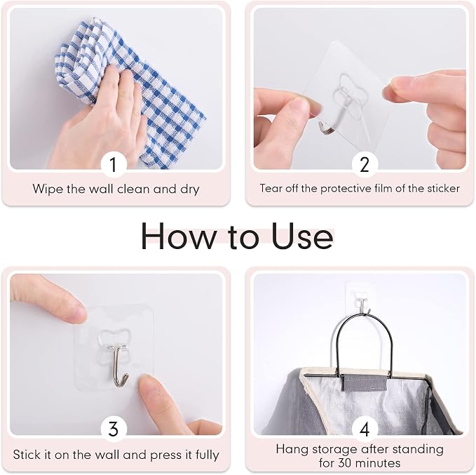 Boao 8 Packs Wall Hanging Storage Bag, Wall Storage Organizer Bags - Image 6