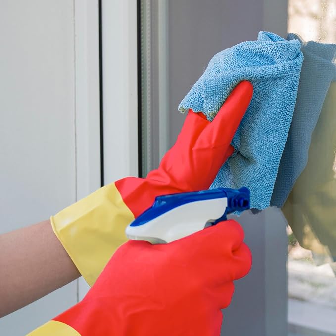 SteadMax Red Cleaning Gloves, Supreme Durability, Natural Rubber Latex Gloves - Image 4