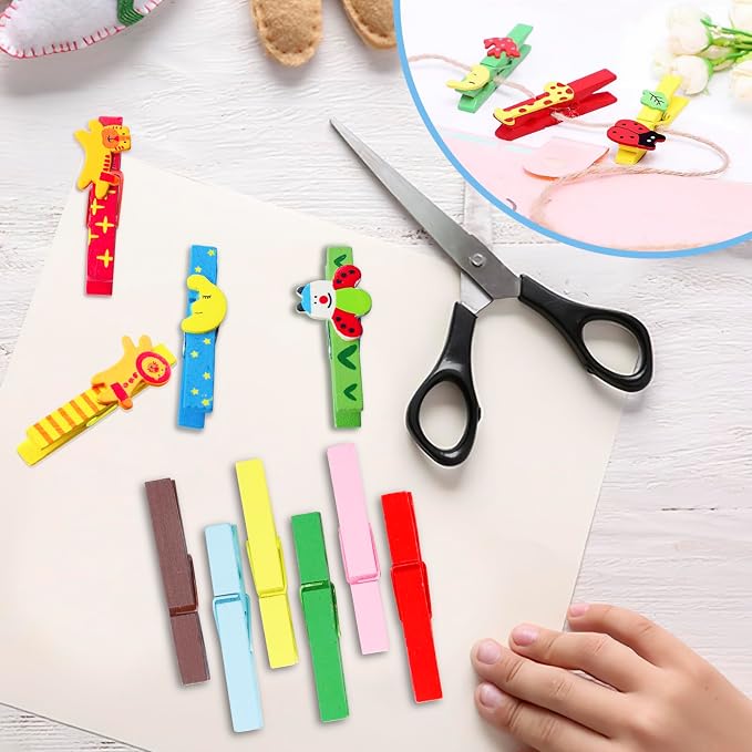 50PCS Colored Wooden Clothespins 2.9 Inch Color Clothes Pins - Image 5