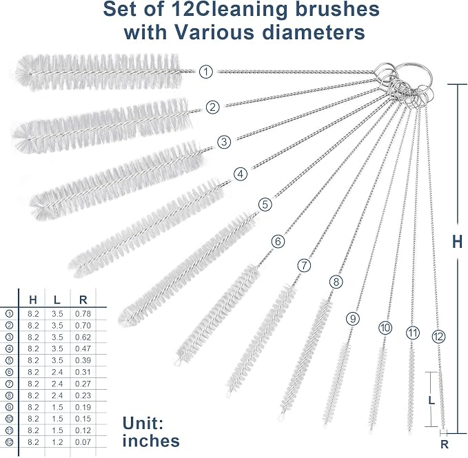 Ixiaoyoo 12 Pcs Straw Cleaner Brushes Set, 8.2 Inch Nylon Cleaning Brush | - Image 8