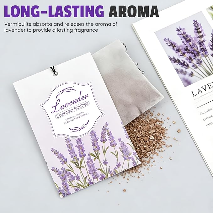 FURWEY 48 Packs Lavender Scented Sachets, Long Lasting Sachet Bag - Image 8