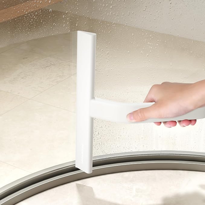 JustHang Shower Squeegee with Built-in Hook, 10-Inch White | Award-Winning - Image 7