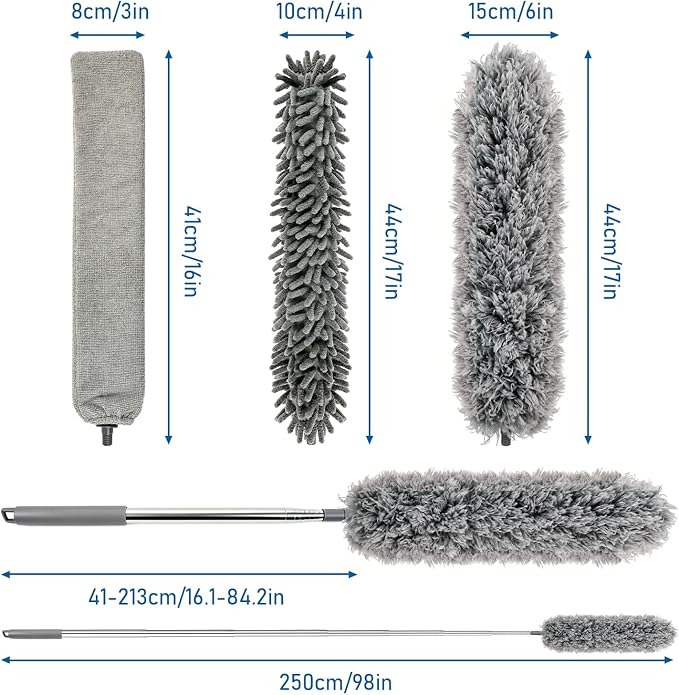 Microfiber Feather Duster 6-in-1 Kit | Extendable Duster - Image 2
