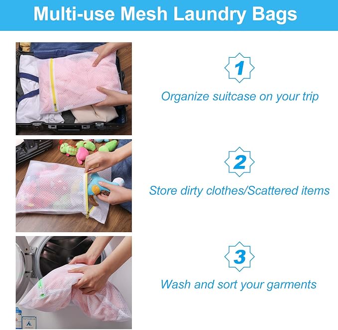 GOGOODA 7 PCS Mesh Laundry Bags, Delicates Washing Bags - Image 6
