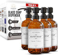 Sunrise Premium Amber Glass Soap Dispenser, Matte Black Pump, 16 oz | Amber by SunrisePremium