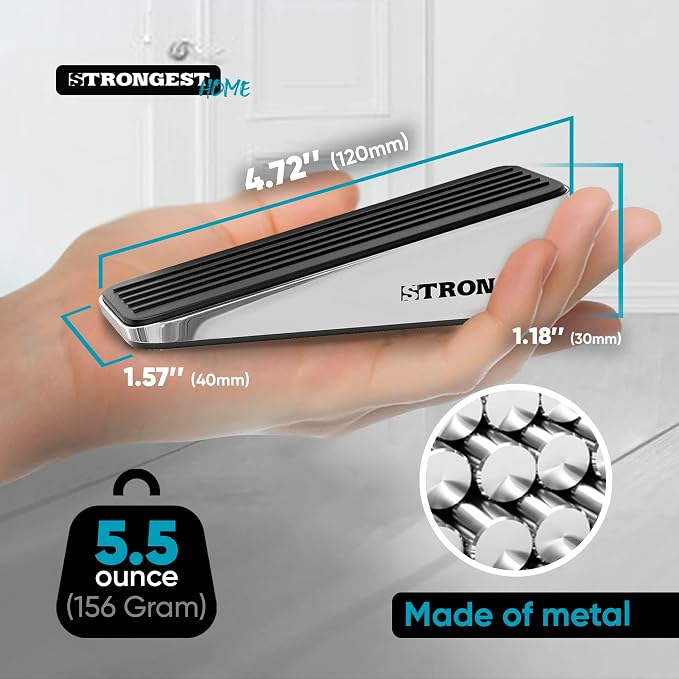Stoppers for Bottom of Door – Heavy Duty Metal Rubber Door Stopper, Non-Slip - Image 2
