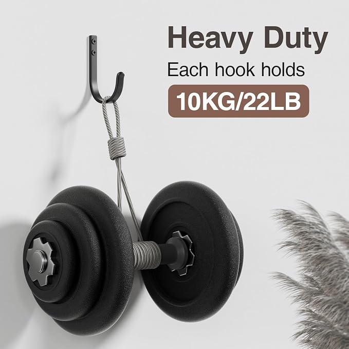 10-Pack 22LB Wall Hooks for Hanging Towel/Coat, for Outdoor, for Backpack - Image 2