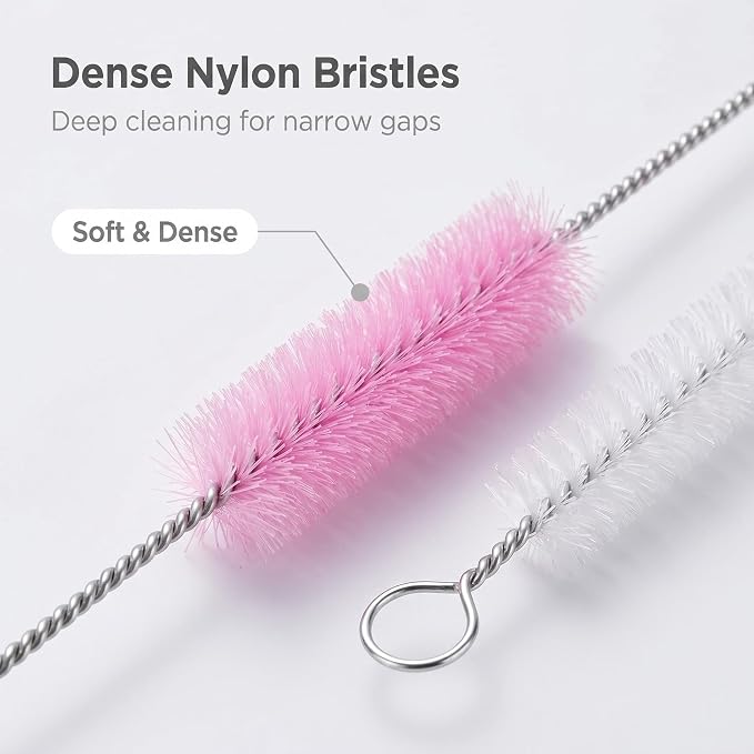 Straw Cleaner Brush, Reusable Metal Handles Straw Cleaner Brush Extra Long - Image 3