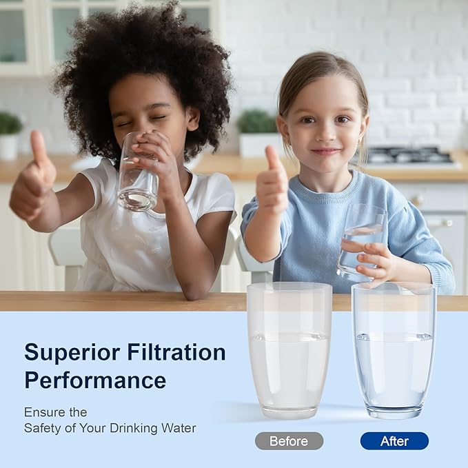 Purewell 8-Stage Alkaline Filter Elements, 7-Inch Pitcher Cartridge Compatible with Zero Pitcher, NSF/ANSI 42 & 372 Certified, 2000-Gallon Long-Lasting, Up to pH 9, Reduces 99% Chlorine (2-Pack)