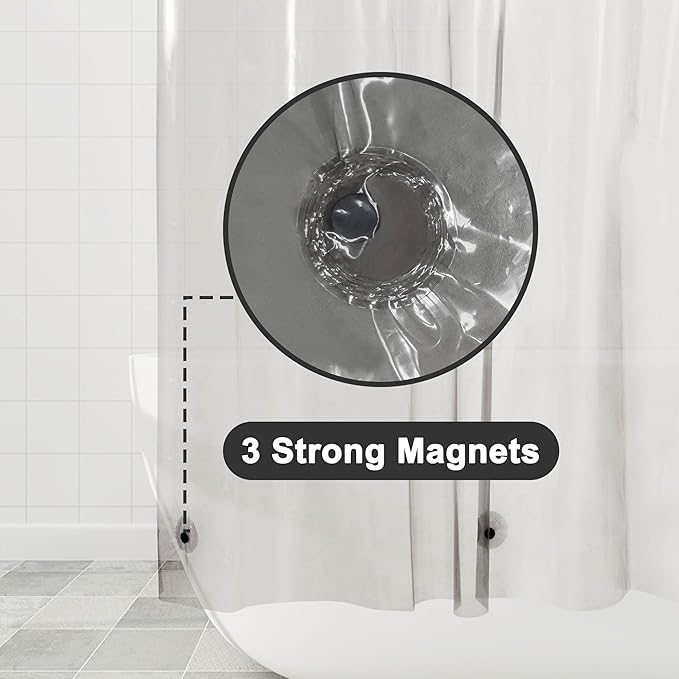 Barossa Design Clear Black Stall Shower Curtain Liner 36x 72 - Image 3