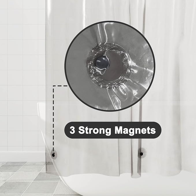 Barossa Design Clear Black Long Shower Curtain Liner 72x78 - Image 3