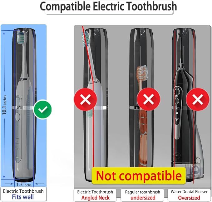 Long Ventilated Electric Toothbrush Travel Case, Portable Holder, Fits Most - Image 2