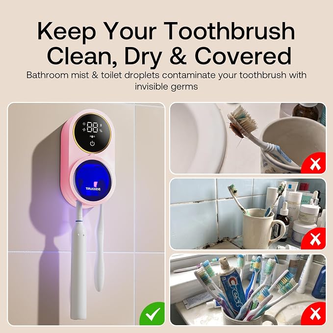 TRUCOZIE Toothbrush Holder for Bathroom, Wall Mounted Electric Toothbrush - Image 6