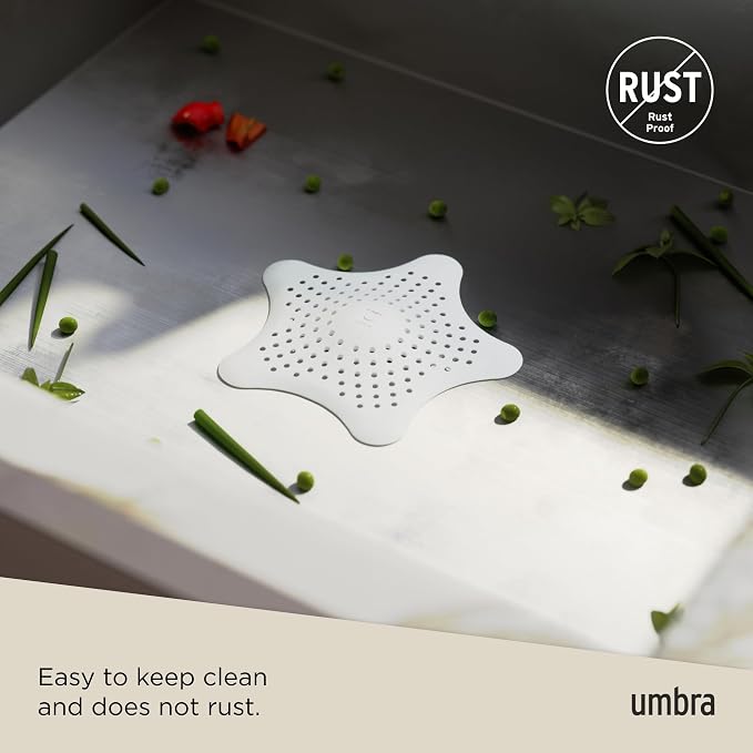 Umbra Starfish Hair Catcher, Suction Cup Drain Cover, flexible and durable - Image 6