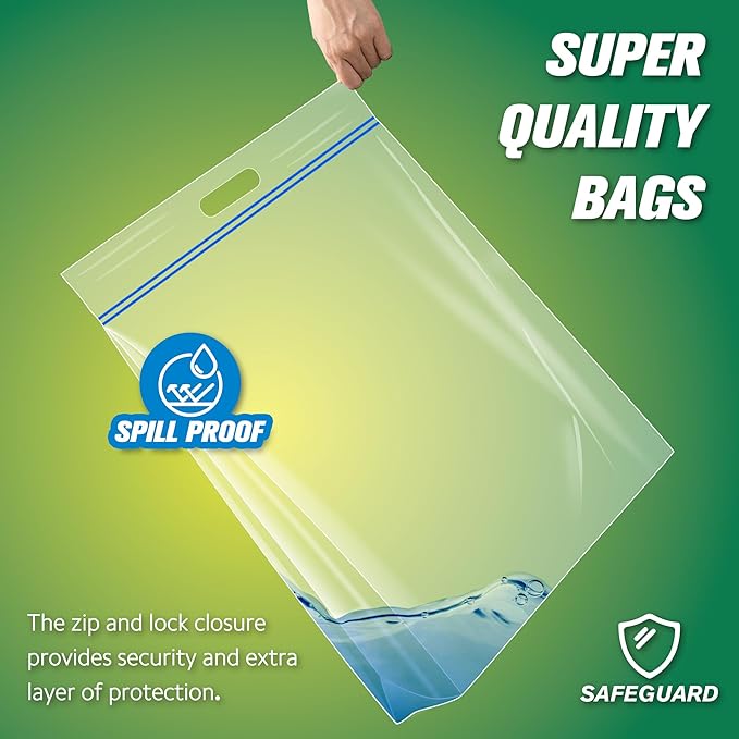 HIBAG 25 Gallon Jumbo Storage Bags, 35” x 24” Resealable Clear Bags - Image 3