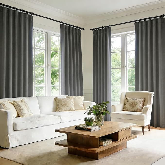 Room Divider Blackout Curtain Track Curtains Wall Dividers Panels Screen for Living Rooms Bedroom Office Privacy Partition Separation, W52 × L96 Inch,1 Panel, Grey