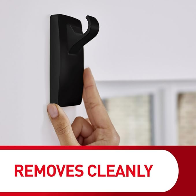 Command Medium Black Curtain Rod Hooks, 2 Hooks, 4 Strips | No Drilling Home - Image 9