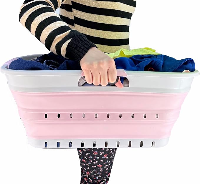 SAMMART 21L Super Mini Collapsible 3 Handled Plastic Basket - Image 7