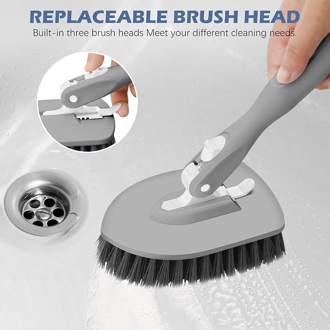 SetSail Tile Tub Scrubber Brush 3-in-1 Long Handle Shower Scrubber, 180° - Image 4