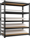 5-Tier 40”W X 19.7”D X 71”H Garage Storage Racks 2500LBS Garage Storage Heavy Duty Adjustable Metal Basement Shelving (Black)
