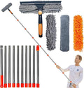 20 ft+ Reach Squeegee Window Cleaner Duster 2 in 1 Rotatable Window Cleaning by Tonmp