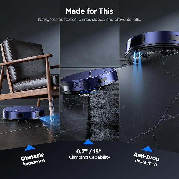 Robot Vacuum and Mop Combo, 8000Pa Strong Suction 2 in 1 Vacuum Robot - Image 5