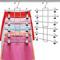 Pants Hangers with Clips, Space Saving Hanging Closet Organizer-6 Tiers Skirt by Lumigens