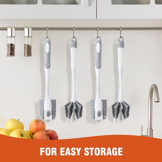 4 Pack Heavy-Duty Dish Scrub Brushes - Image 7