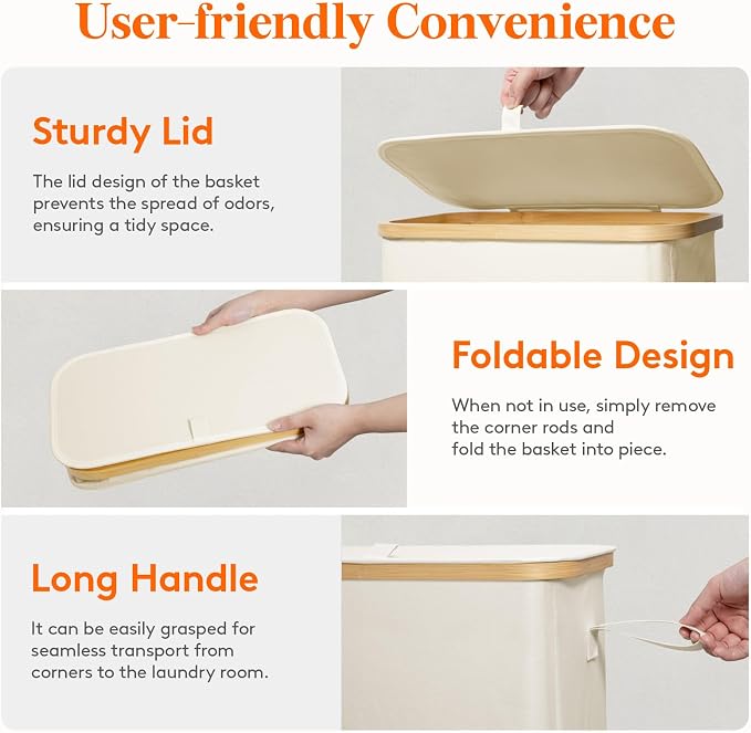Lifewit 65L Slim Laundry Hamper - Image 5
