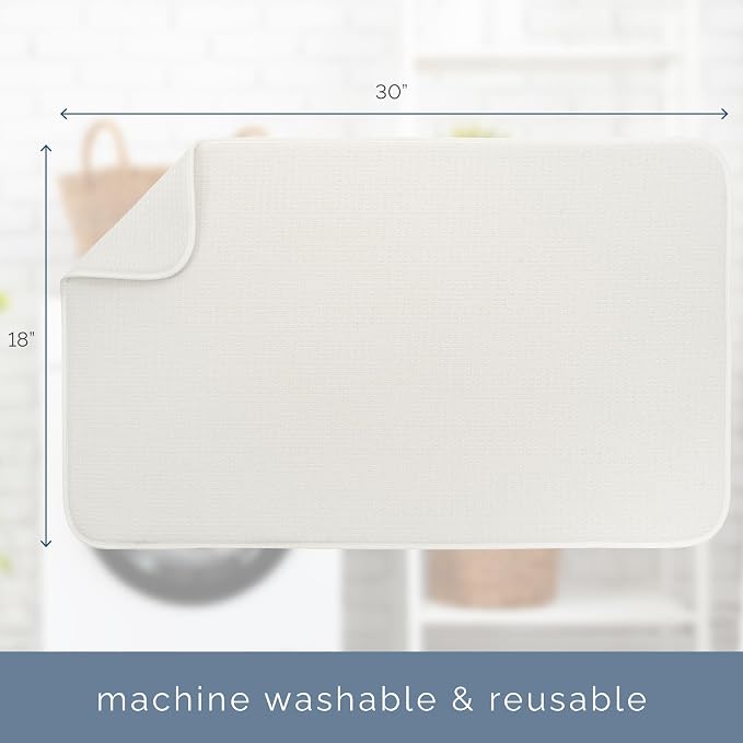 S&T INC. Dish Drying Mat, Cream | Absorbent Microfiber, XXL Kitchen Counter Mat - Image 6