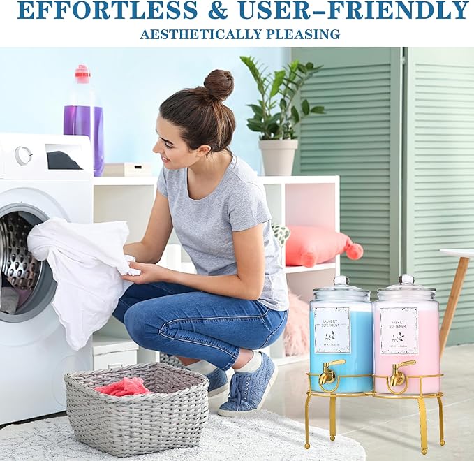 Glass Laundry Detergent Dispenser- 1 Gallon Glass Fabric Softener Dispenser - Image 4