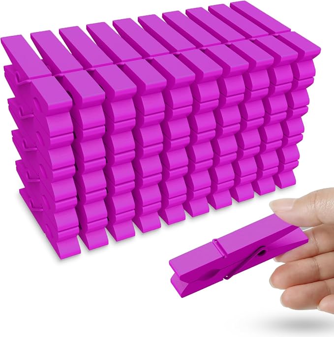 50PCS Colored Wooden Clothespins 2.9 Inch Color Clothes Pins by HONGYUTAI