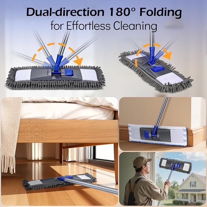 Microfiber Mop for Floor Cleaning, Flat Dust Mop for Home and Kitchen - Image 4