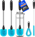 Holikme 4 Pack Bottle Brush 14.5" Long Handle Stainless Steel Brush, Straw by Holikme