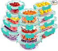 VERONES 12 Packs Glass Food Storage Containers Set by VERONES