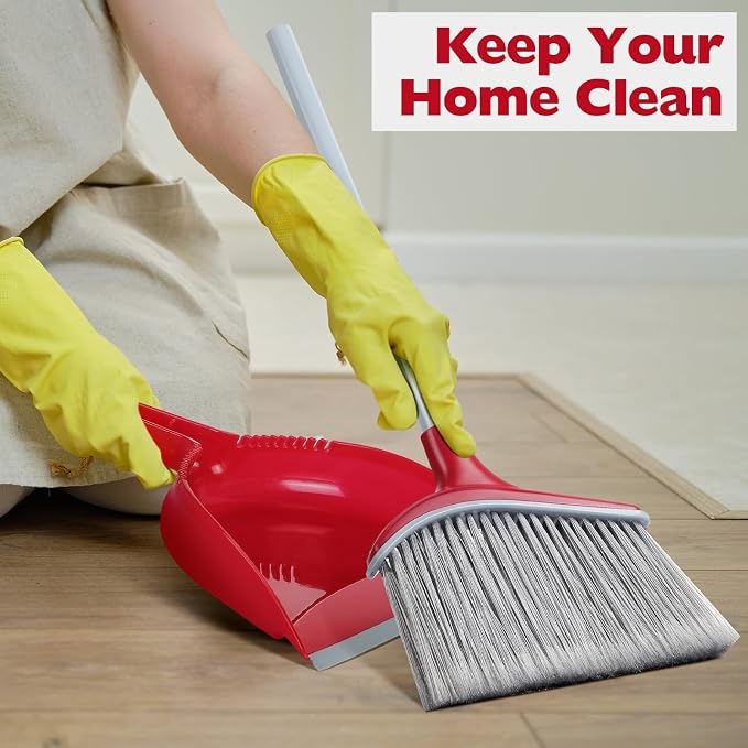 6 Pcs Broom and Dustpan Set, 54 Inch Indoor Angle Broom | Kitchen Cleaning - Image 5