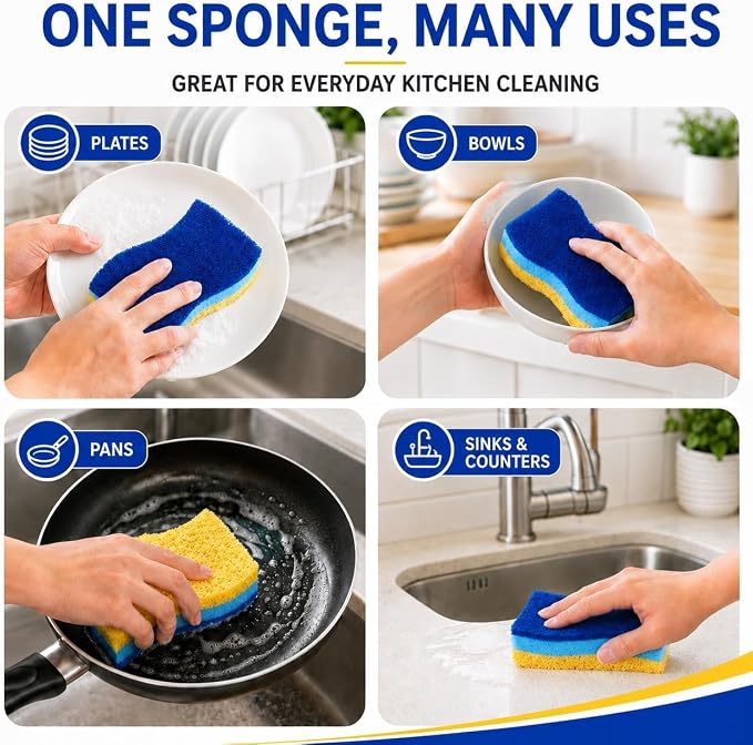 12 PCS Sponges Kitchen, Non Scratch Scrub Sponges - Image 6