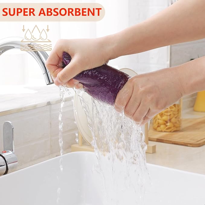 Homaxy 100% Cotton Waffle Weave Kitchen Dish Cloths 6-Pack, Ultra Soft - Image 3